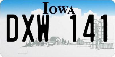IA license plate DXW141