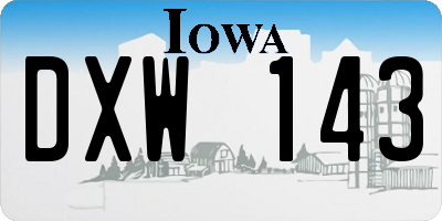 IA license plate DXW143