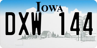 IA license plate DXW144