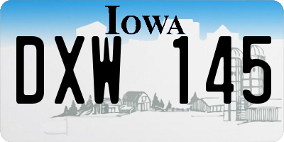 IA license plate DXW145