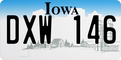 IA license plate DXW146