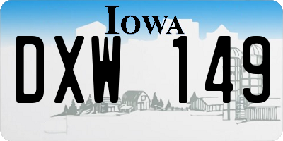 IA license plate DXW149
