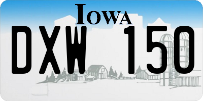 IA license plate DXW150