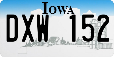 IA license plate DXW152