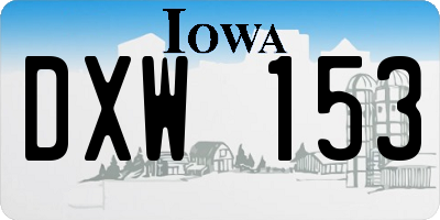 IA license plate DXW153
