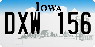 IA license plate DXW156