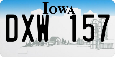 IA license plate DXW157
