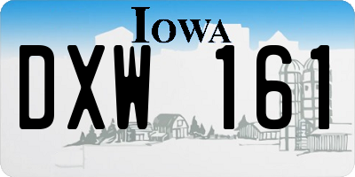 IA license plate DXW161