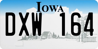 IA license plate DXW164