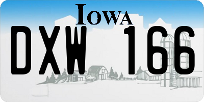 IA license plate DXW166