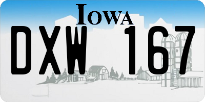 IA license plate DXW167