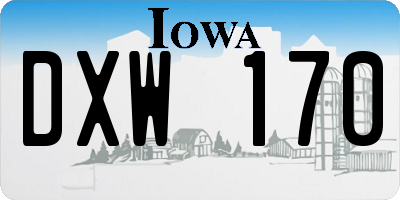 IA license plate DXW170