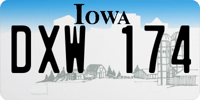 IA license plate DXW174