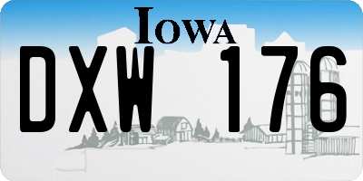 IA license plate DXW176