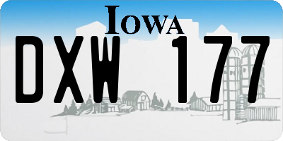 IA license plate DXW177