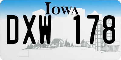 IA license plate DXW178