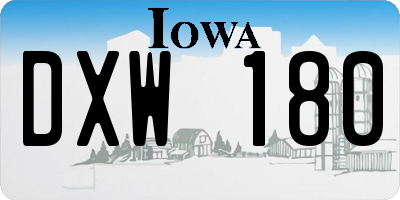 IA license plate DXW180