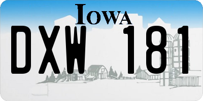 IA license plate DXW181