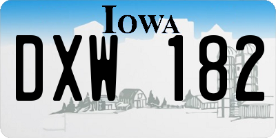 IA license plate DXW182