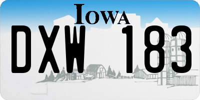 IA license plate DXW183