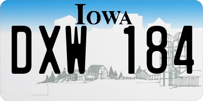 IA license plate DXW184