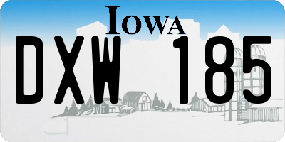 IA license plate DXW185
