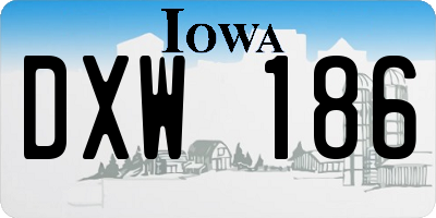 IA license plate DXW186