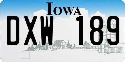 IA license plate DXW189