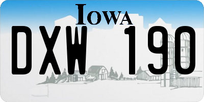 IA license plate DXW190