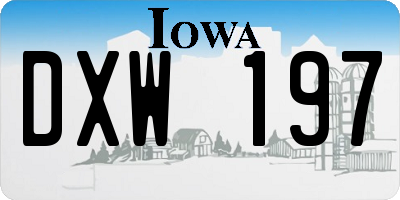 IA license plate DXW197