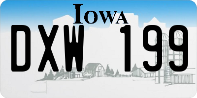 IA license plate DXW199