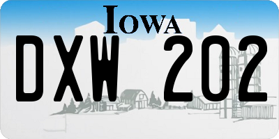 IA license plate DXW202