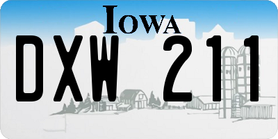 IA license plate DXW211