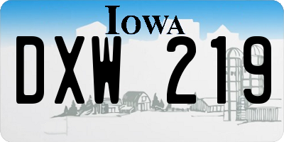 IA license plate DXW219