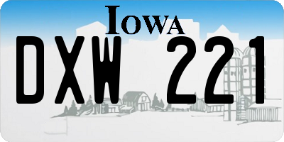 IA license plate DXW221