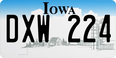 IA license plate DXW224