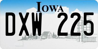IA license plate DXW225