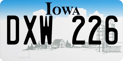 IA license plate DXW226