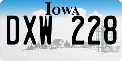 IA license plate DXW228