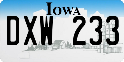 IA license plate DXW233