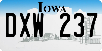 IA license plate DXW237