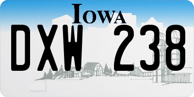 IA license plate DXW238