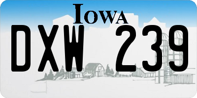 IA license plate DXW239