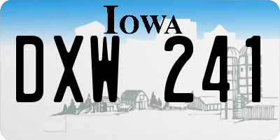 IA license plate DXW241