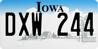 IA license plate DXW244