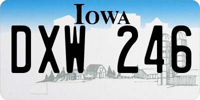 IA license plate DXW246
