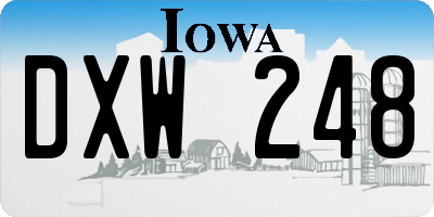 IA license plate DXW248