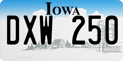 IA license plate DXW250