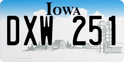 IA license plate DXW251