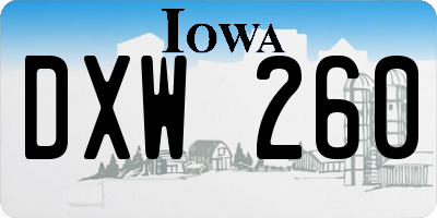 IA license plate DXW260